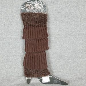 Knit Brown Leg Warmers - Brand New!